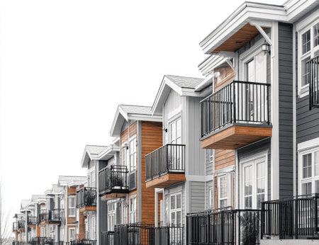 Row of modern townhousesの素材