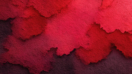 This image presents an abstract background composed of layered red tones, creating a textured visual effect. The composition employs a gradient, transitioning from lighter shades to deeper reds, with a rough, uneven edge quality. Suitable for various applications, this design could be used for web design or print materials.の素材