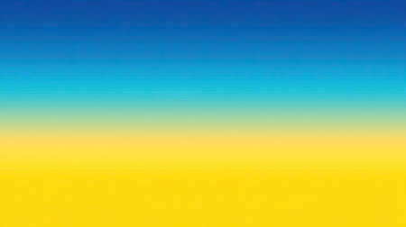 This image features a vibrant gradient with colors transitioning from blue to yellow. The composition showcases a smooth blend of hues, creating a visually appealing effect. The use of color can suit various commercial purposes, including website backgrounds or marketing visuals. The overall appearance is clean and modern.の素材