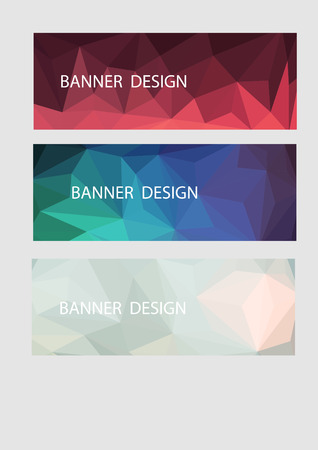 A set of vector banners with polygonal backgroundのイラスト素材