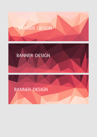 A set of vector banners with polygonal backgroundのイラスト素材