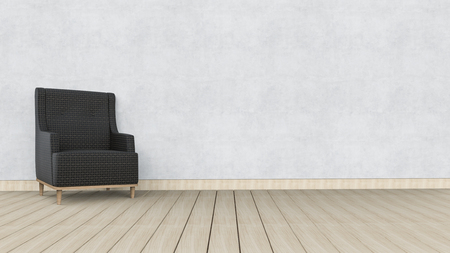 Armchair on empty wall background. 3D rendering.の写真素材