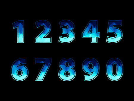 Number geometric design on black backgroundのイラスト素材