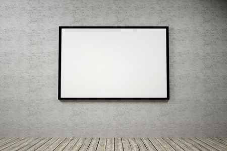 frame template on the wall in room / 3D render imageの写真素材