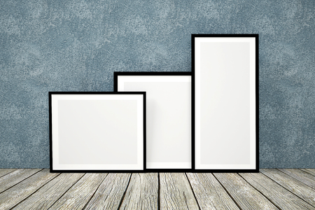 mock up poster frame with interior background, 3D renderの写真素材