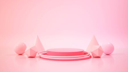 Modern minimalist mockup podium displayの写真素材
