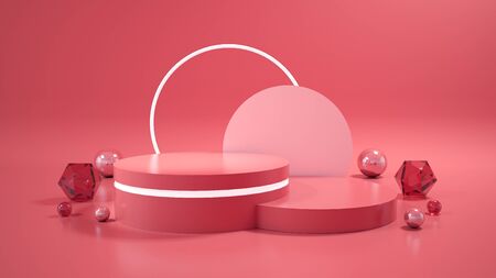 Abstract black background with geometric shape podium for product. 3d renderingの写真素材