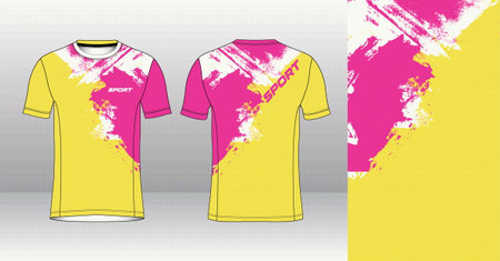 T-shirt mockup template, front and back view. Vector illustration.のイラスト素材