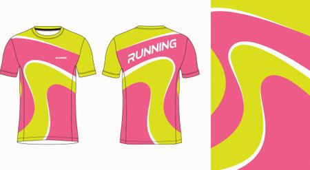 T-shirt sportswear design template for triathlon, cycling, runningthonthon, sports uniform. Sublimation print. Vector illustrationのイラスト素材
