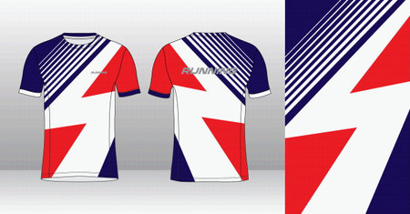 Soccer jersey template for football kit or soccer uniform. Football jersey in front and back view. Vector Illustration.のイラスト素材