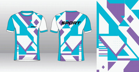 Soccer jersey template for sportswear. Football jersey in front and back view. Soccer t-shirt pattern. Vector Illustration.のイラスト素材