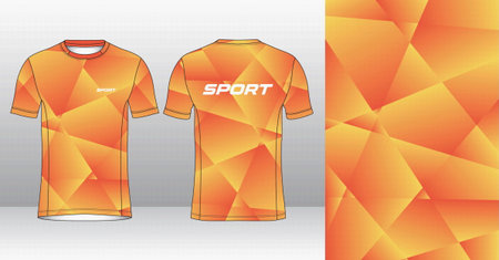 Soccer jersey template for football kit or soccer uniform. Yellow and orange colors.のイラスト素材