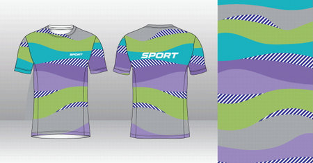Soccer jersey template for sportswear, Football jersey in front and back view. Vector Illustration.のイラスト素材