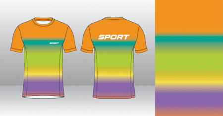 T-shirt sport jersey template for football kit or soccer uniform. Vector Illustrationのイラスト素材