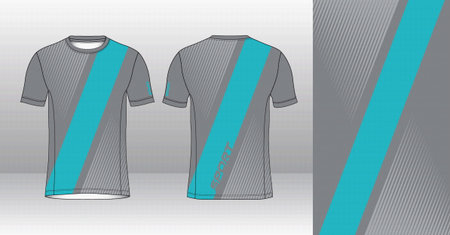 Soccer jersey template for sportswear. T-shirt in front and back view. Vector Illustration.のイラスト素材
