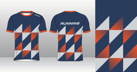 Soccer jersey template for football kit or soccer uniform. Front and back view of soccer jersey. Vector Illustration.のイラスト素材