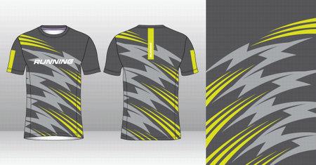 T-shirt sport jersey template for football kit or soccer uniform. Design for sublimation print. Vector Illustration.のイラスト素材