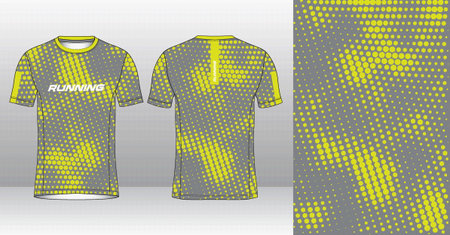Soccer jersey or football kit template for sportswear. Abstract halftone pattern for soccer kit.のイラスト素材