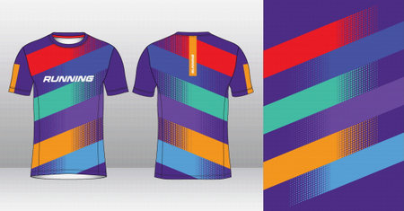 Soccer jersey template for football kit or soccer uniform. Design for sublimation print. Sportswear. Vector Illustration.のイラスト素材