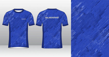 Blue sport jersey template for soccer kit or football kit. Vector Illustrationのイラスト素材