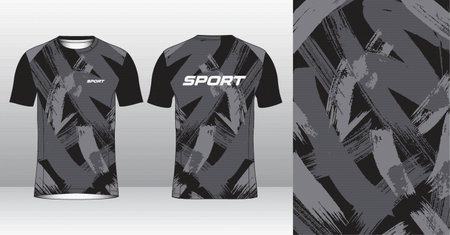 T-shirt sport design template, Soccer jersey pattern for football kit, Sportswear t-shirt mockup, Abstract vector illustration.のイラスト素材