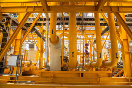 Mixed yellow pipes and connectionsの写真素材