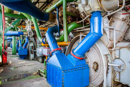 Compressor and Collector Machine in oil refinement factoryの写真素材