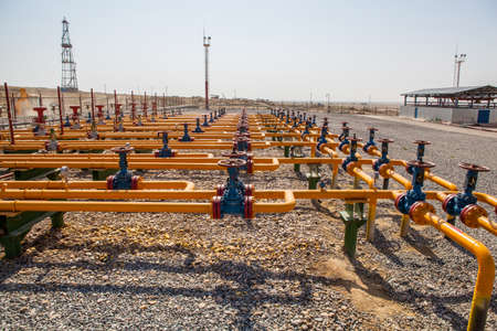 Oil and gas valves in field