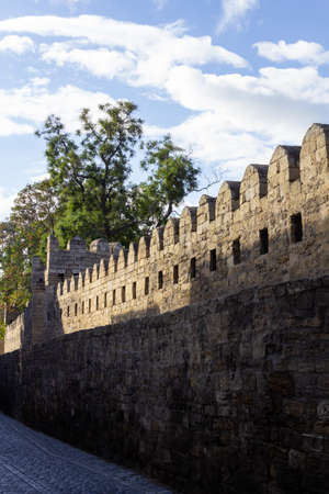Icheri Sheher, Old Town, Inner City Baku. Historic city center of Baku. Stone walls and gatesの写真素材