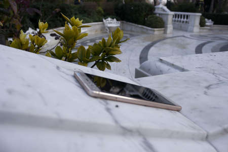 Phone lost at park for mockup.