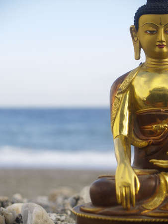 The buddha and the seaの写真素材