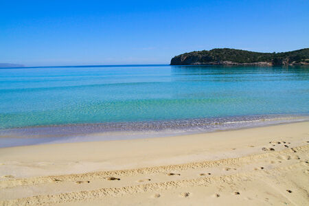 Beautiful idyllic crystal clear turquoise waters shoreline.の写真素材