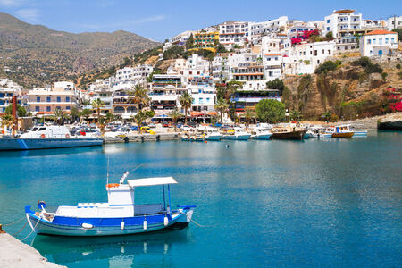 Aghia Galini fishing picturesque fishing port south Crete.の写真素材