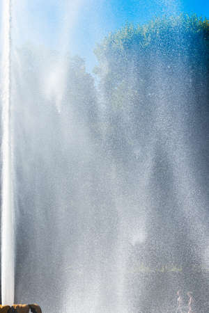 Jet spray water fountain in famous Herrenhausen Baroque Gardens in Hannover Germeny
