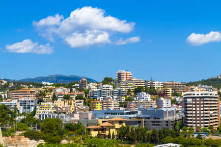 Panoramic view suburban Palma Mallorca in summer sunny day morning.の写真素材