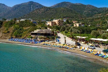 Panoramic skyline view of Bali village resort, Crete., Greeceの写真素材