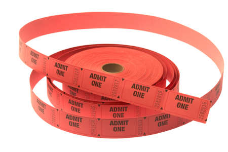 coil of paper admission ticketsの写真素材