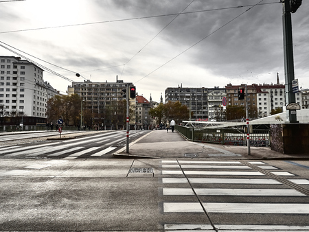Vienna, Austria - November 1, 2018 - View of the streets of Vienna. People are walking around to go shopping and visit the cityのeditorial素材