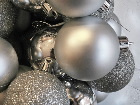 Shot of a group of ball decorations commonly used to adorn Christmas treesの写真素材