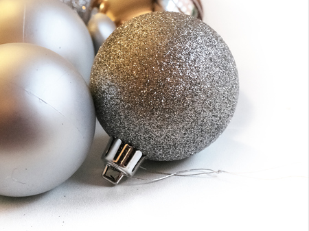 Shot of a group of ball decorations commonly used to adorn Christmas treesの写真素材
