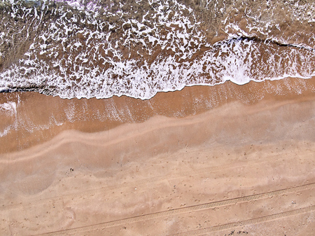 Aerial view of Granelli Beach, a seaside place in Sicily. The shot is taken during a beautiful sunny...