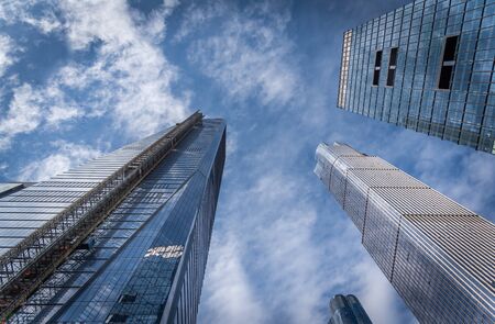 Contemporary architectural office buildings in Hudson Yards, the district of New York where a lot a new buildings are being built. New York City, United Statesのeditorial素材