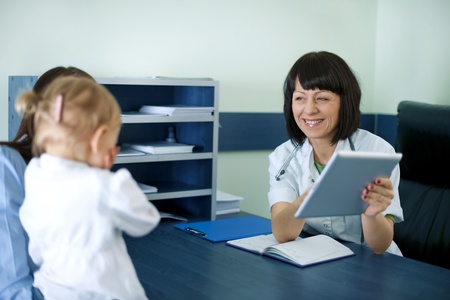 Doctor showing motherの写真素材