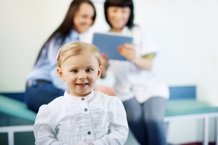 Little girl at doctors officeの写真素材
