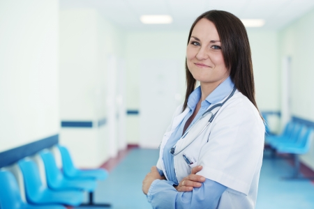 Portrait of young female doctorの写真素材