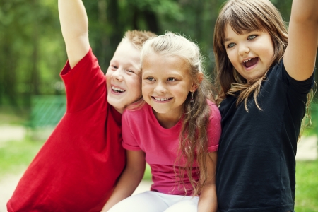 Portrait of happy kidsの写真素材