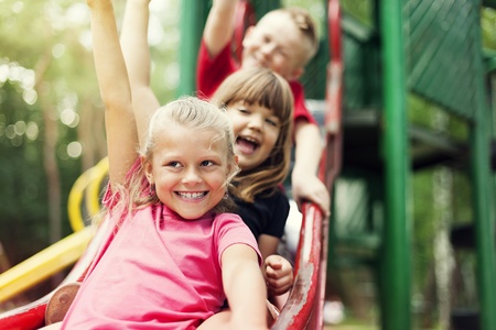 Children on slide