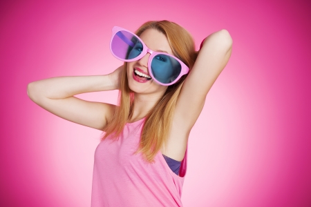 Cheerful sweet girlの写真素材