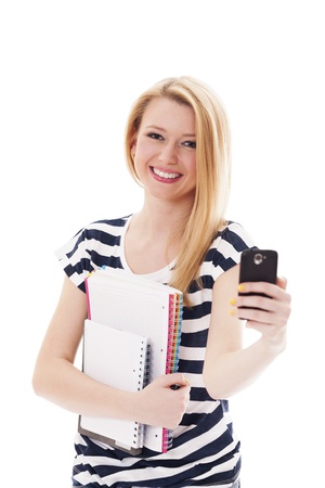 Pretty young woman with mobile phoneの写真素材