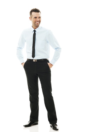 Smiling mature businessman standingの写真素材